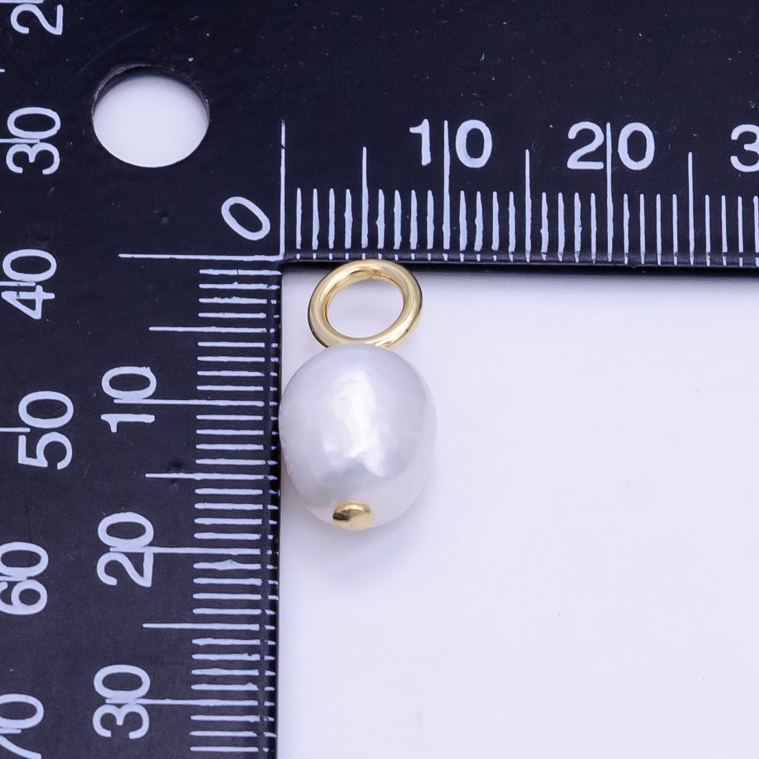 16K Gold Filled 18mm White Freshwater Pearl Drop Pendant | P1755 - DLUXCA