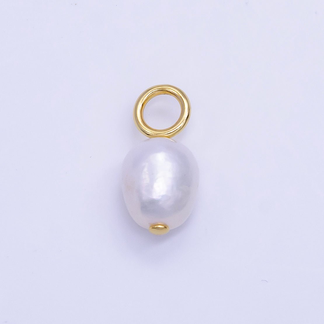 16K Gold Filled 18mm White Freshwater Pearl Drop Pendant | P1755 - DLUXCA