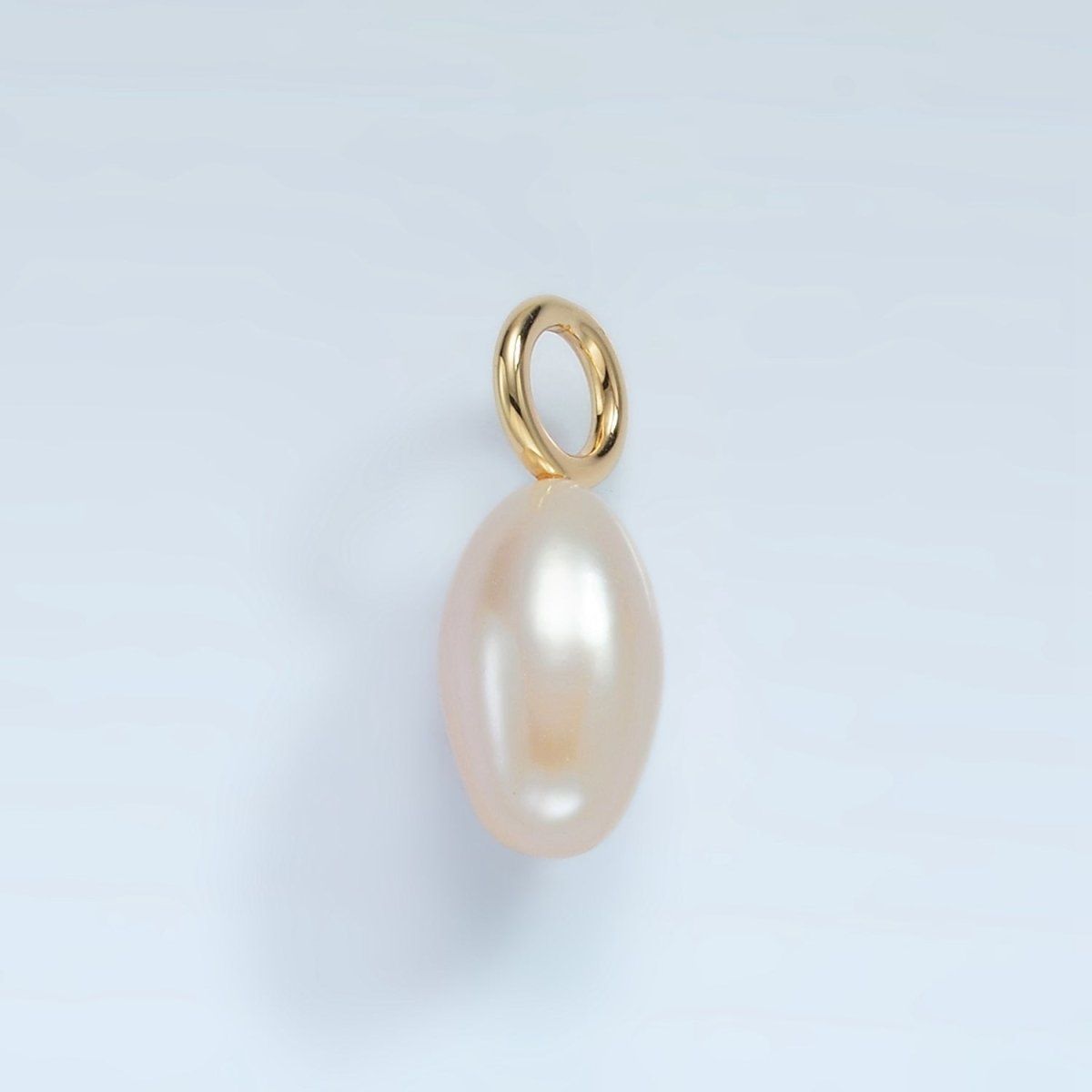 16K Gold Filled 18mm White Freshwater Pearl Drop Pendant | P1866 - DLUXCA