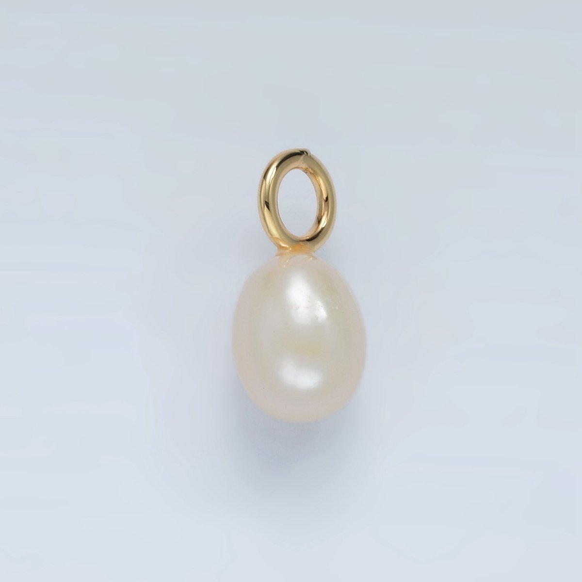 16K Gold Filled 18mm White Freshwater Pearl Drop Pendant | P1868 - DLUXCA