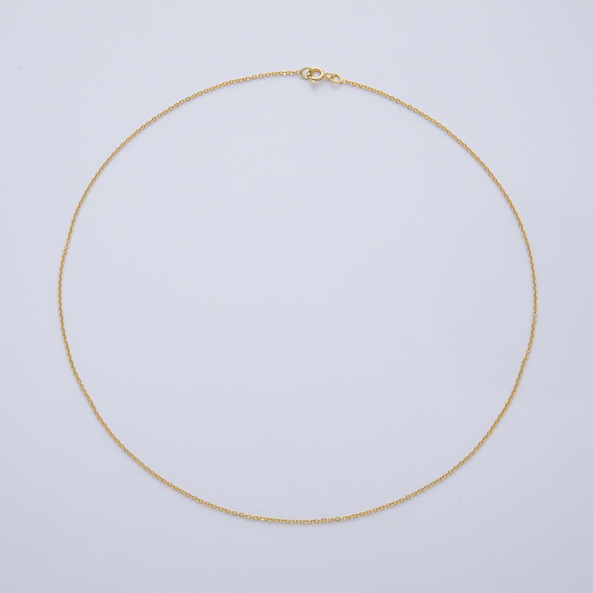 16K Gold Filled 1mm Minimalist Cable Chain 18 Inch Necklace | WA - 04386 - DLUXCA