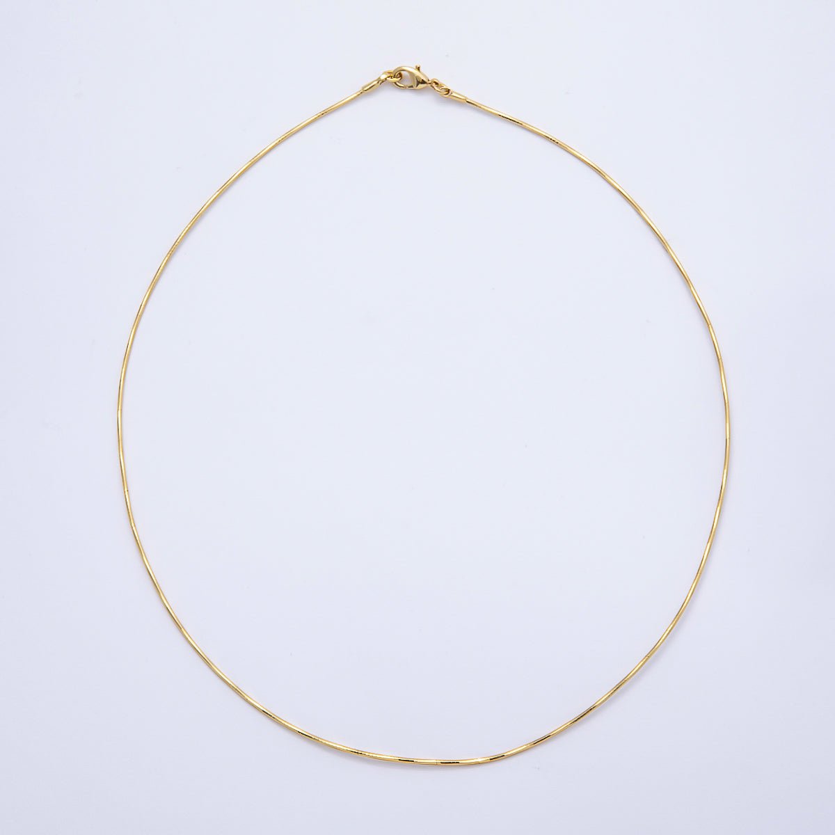 16K Gold Filled 1mm Twist Snake Chain 16 Inch Necklace in Gold & Silver | WA - 04474 WA - 04475 - DLUXCA