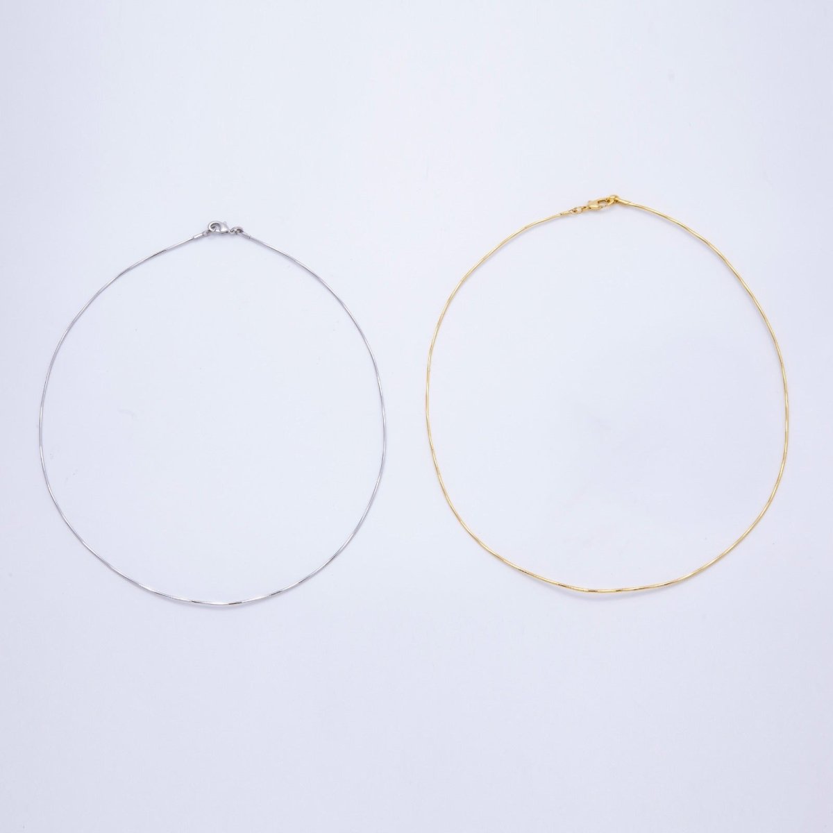 16K Gold Filled 1mm Twist Snake Chain 16 Inch Necklace in Gold & Silver | WA - 04474 WA - 04475 - DLUXCA