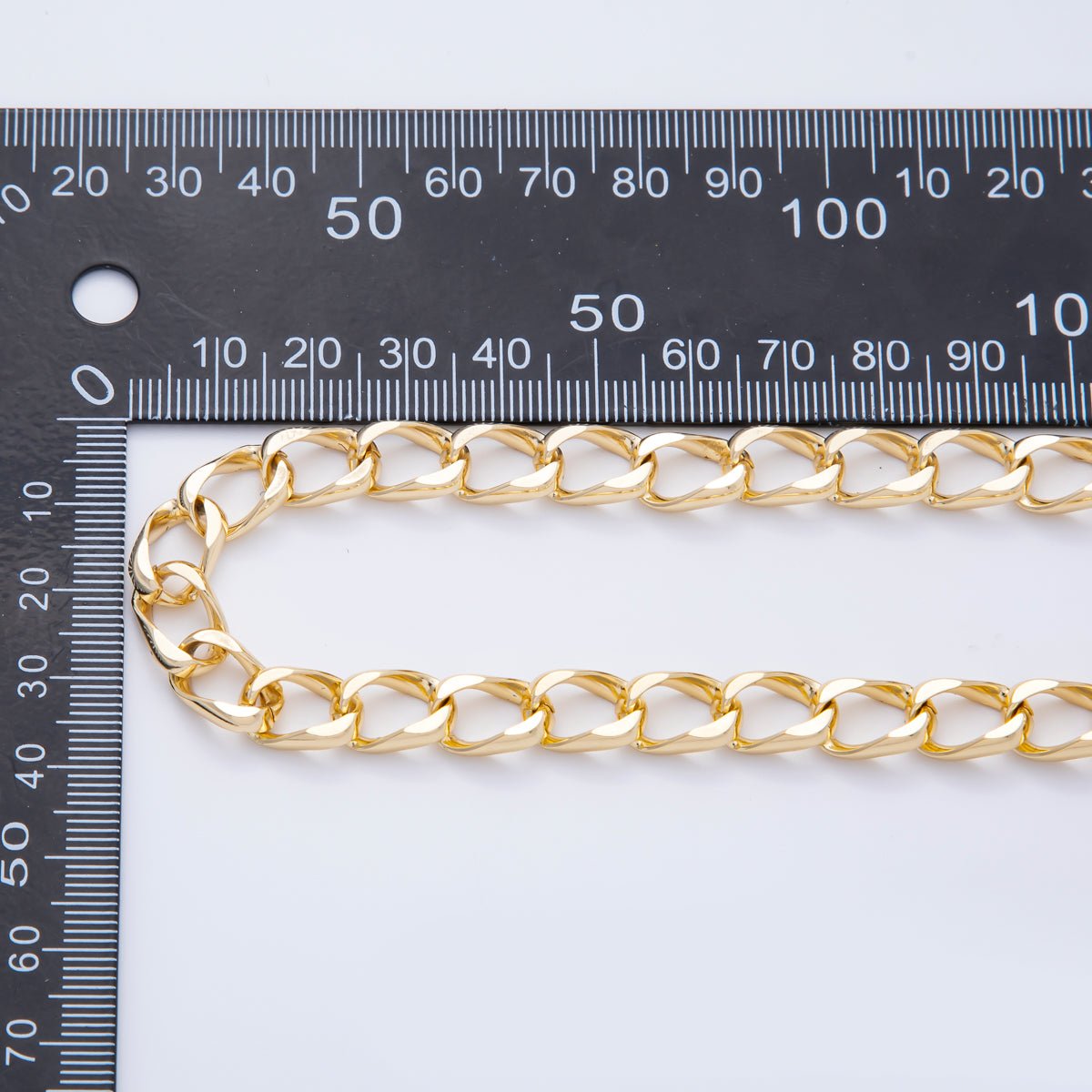 16K Gold Filled 1mm Unfinished Big Curb Oval Chain by Yard | ROLL - 1689 - DLUXCA