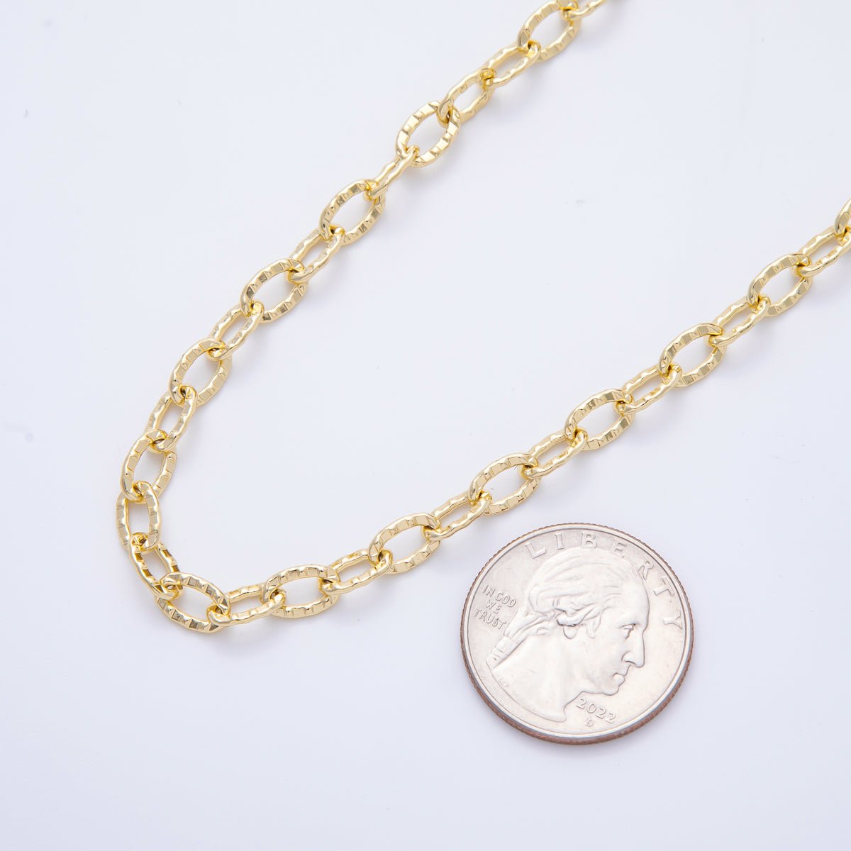 16K Gold Filled 1mm Unfinished Dainty Cable Rolo Chain by Yard | ROLL - 1697 - DLUXCA