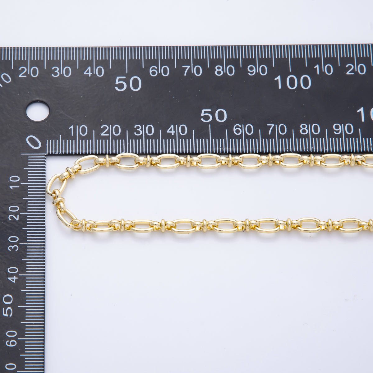 16K Gold Filled 1mm Unfinished Stadium Cable Paperclip Chain by Yard | ROLL - 1696 - DLUXCA