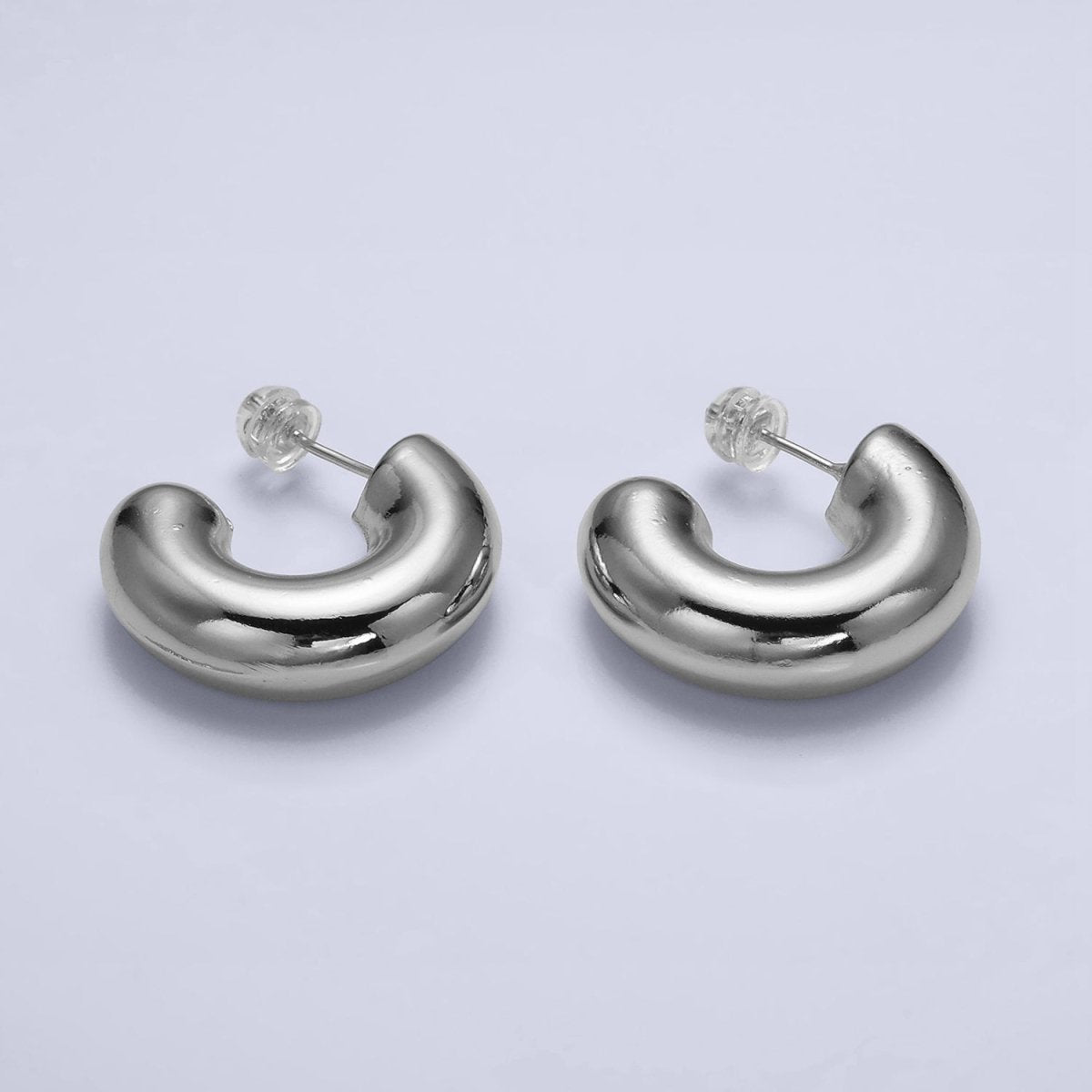 16K Gold Filled 20mm Chubby C - Shaped Hoop Earrings | AE - 086 - DLUXCA