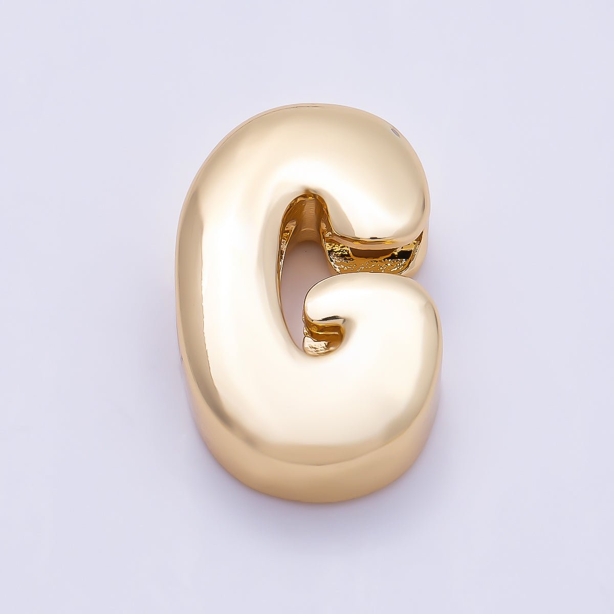 16K Gold Filled 20mm Minimalist Chubby Initial Letter A-Z Alphabet Personalized Bead | Beads-00414 ~ Beads-00439 - DLUXCA