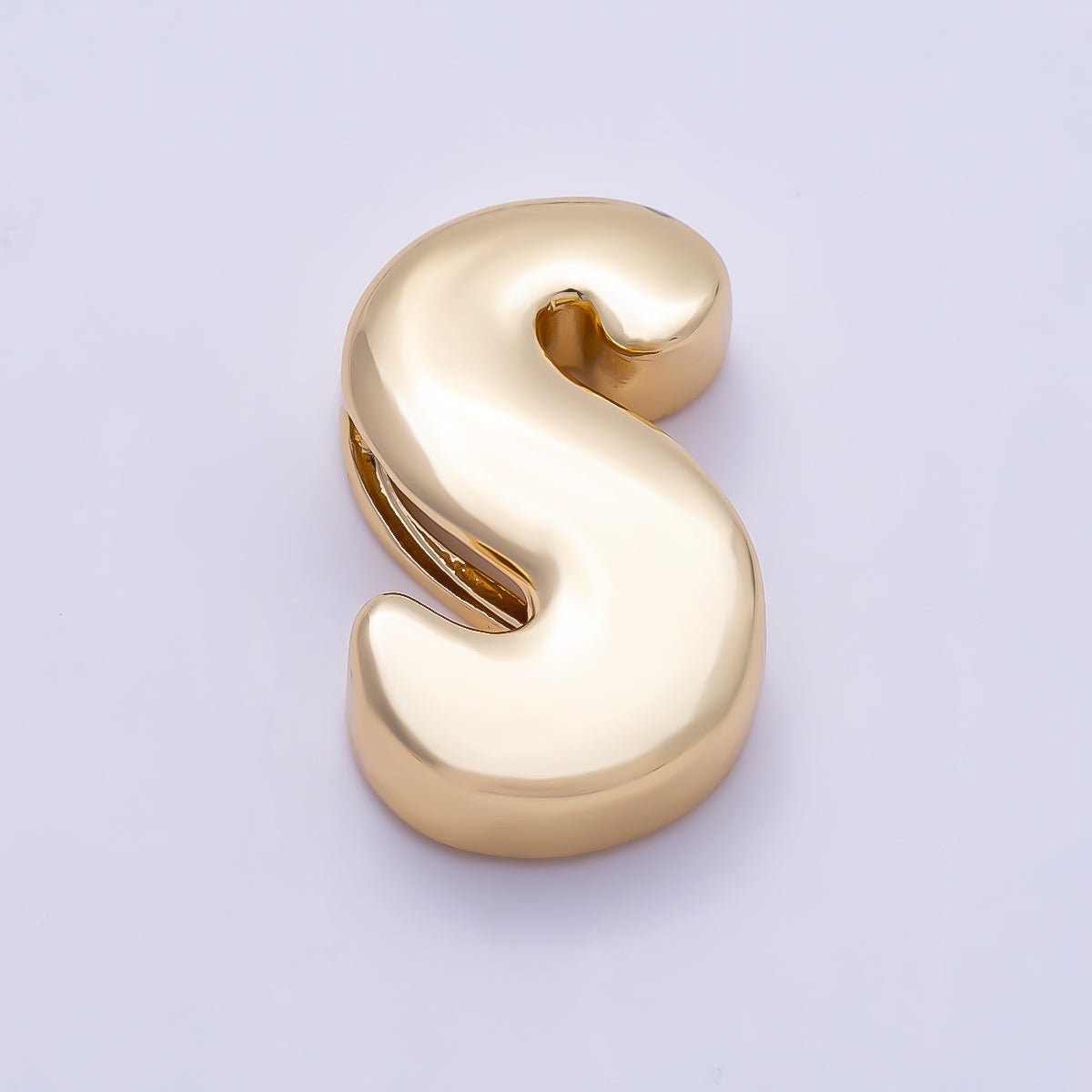 16K Gold Filled 20mm Minimalist Chubby Initial Letter A-Z Alphabet Personalized Bead | Beads-00414 ~ Beads-00439 - DLUXCA