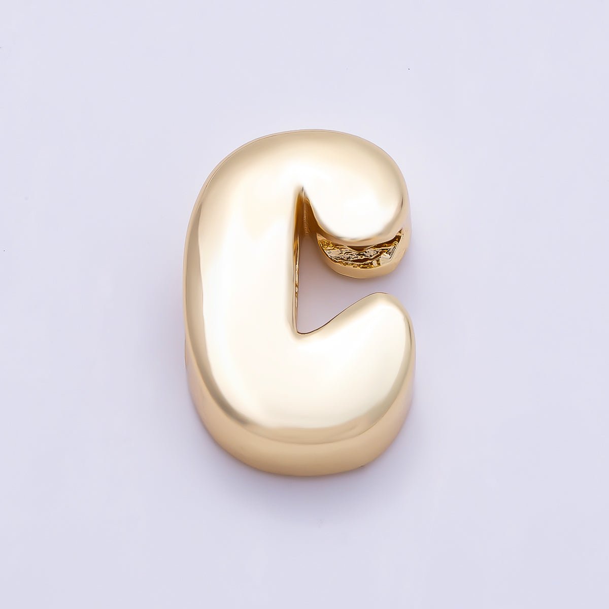 16K Gold Filled 20mm Minimalist Chubby Initial Letter A-Z Alphabet Personalized Bead | Beads-00414 ~ Beads-00439 - DLUXCA