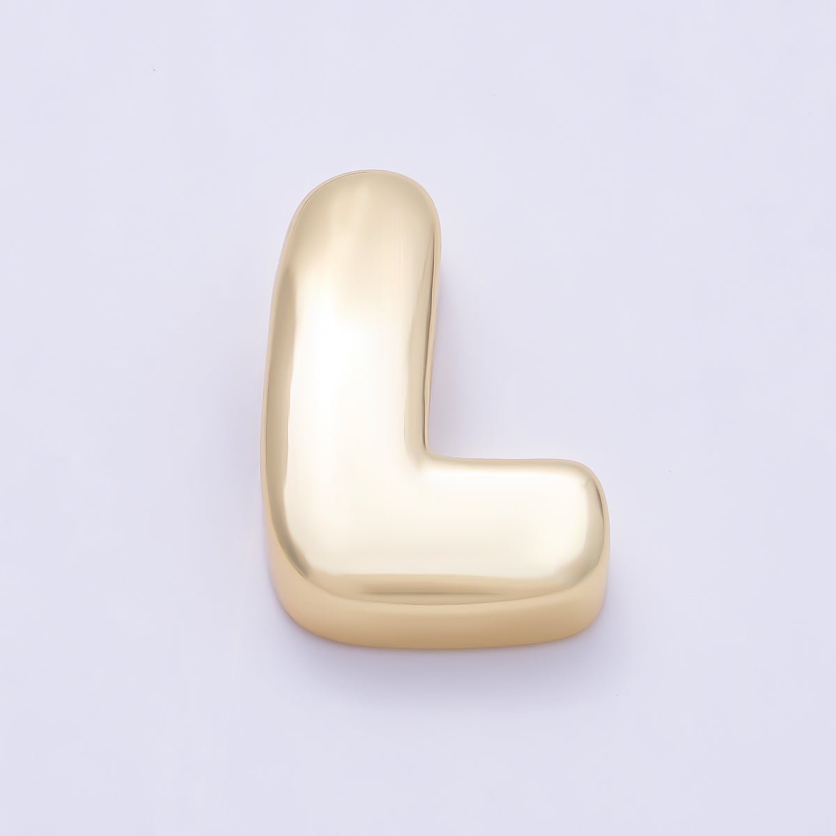16K Gold Filled 20mm Minimalist Chubby Initial Letter A-Z Alphabet Personalized Bead | Beads-00414 ~ Beads-00439 - DLUXCA