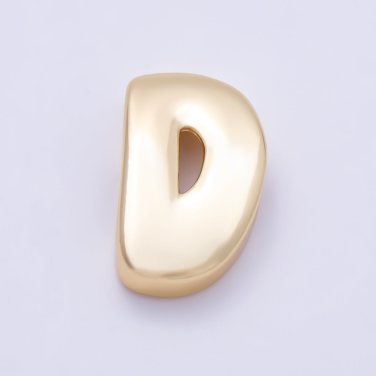 16K Gold Filled 20mm Minimalist Chubby Initial Letter A-Z Alphabet Personalized Bead | Beads-00414 ~ Beads-00439 - DLUXCA