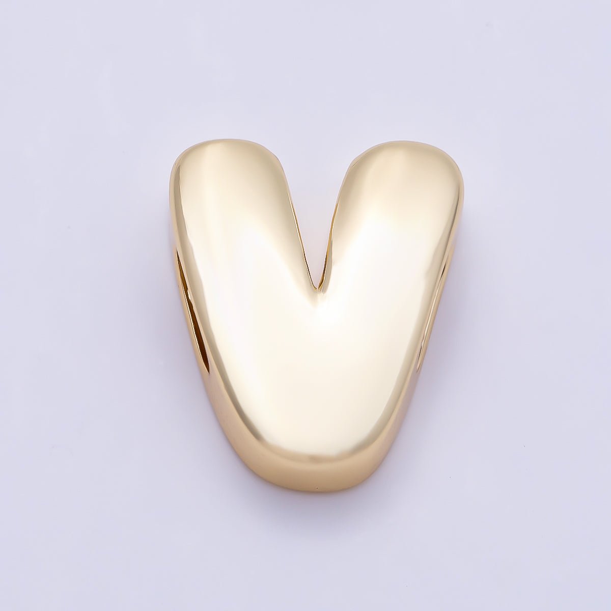 16K Gold Filled 20mm Minimalist Chubby Initial Letter A-Z Alphabet Personalized Bead | Beads-00414 ~ Beads-00439 - DLUXCA