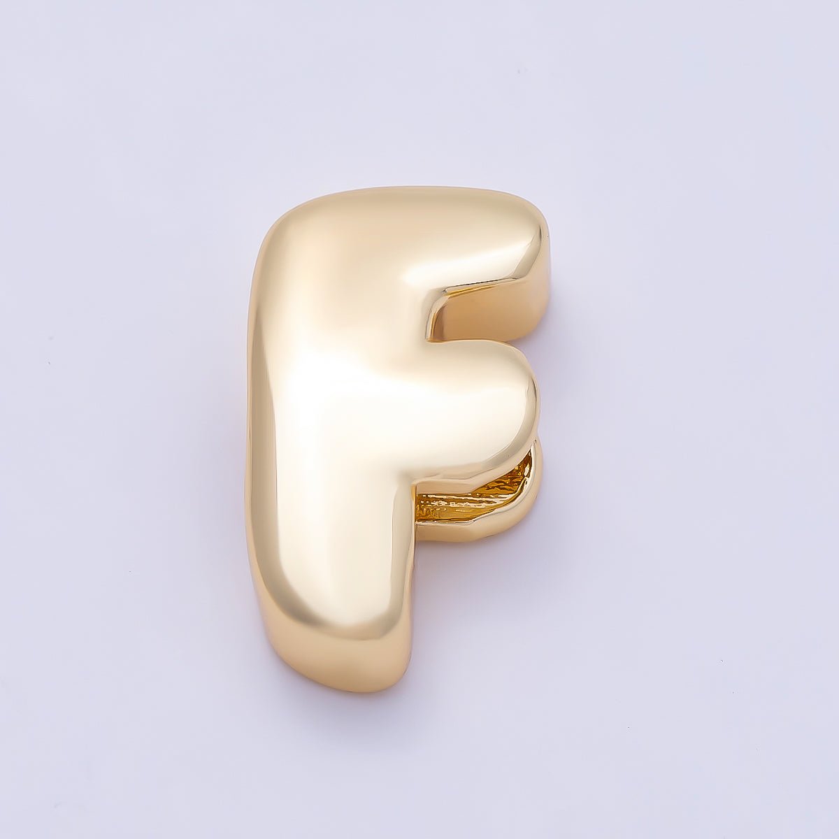 16K Gold Filled 20mm Minimalist Chubby Initial Letter A-Z Alphabet Personalized Bead | Beads-00414 ~ Beads-00439 - DLUXCA