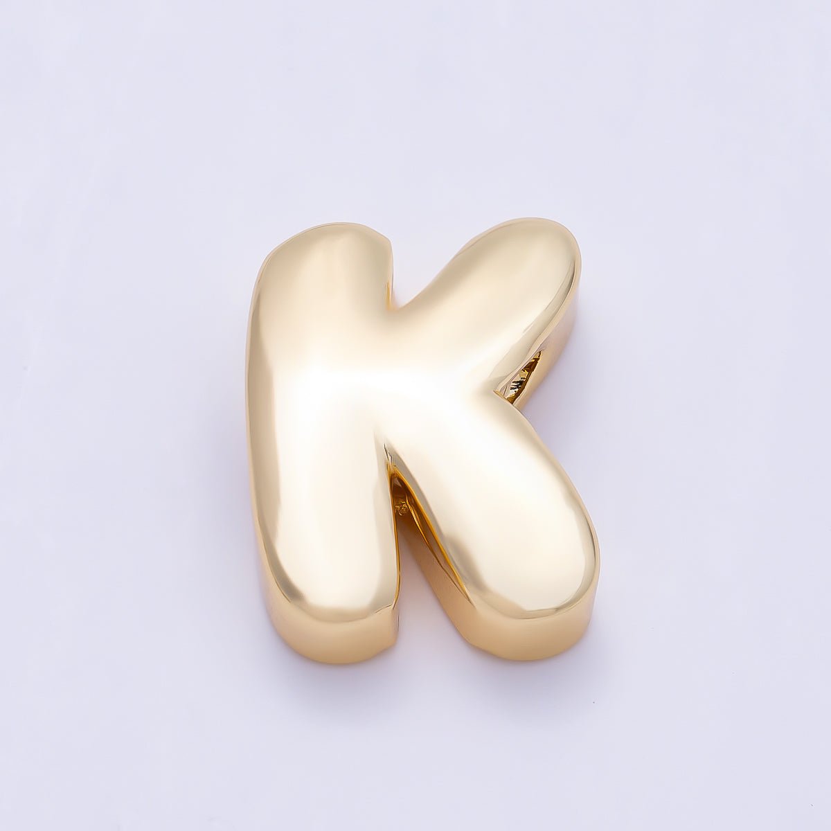 16K Gold Filled 20mm Minimalist Chubby Initial Letter A-Z Alphabet Personalized Bead | Beads-00414 ~ Beads-00439 - DLUXCA