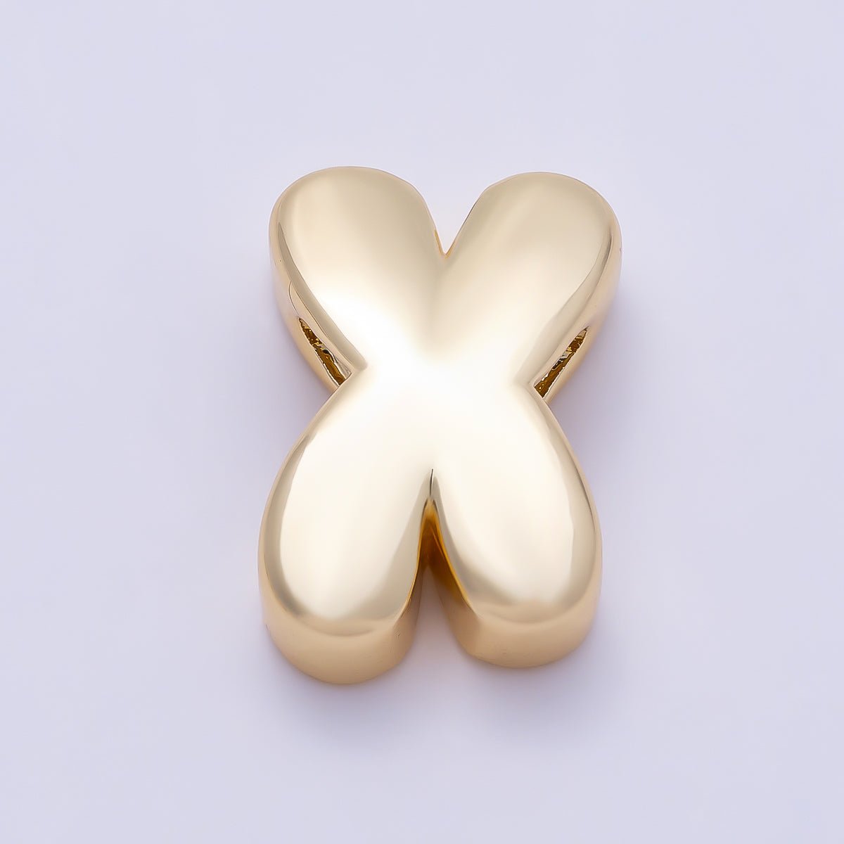 16K Gold Filled 20mm Minimalist Chubby Initial Letter A-Z Alphabet Personalized Bead | Beads-00414 ~ Beads-00439 - DLUXCA