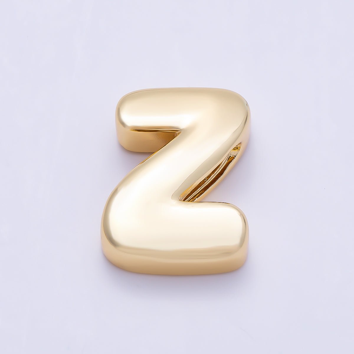 16K Gold Filled 20mm Minimalist Chubby Initial Letter A-Z Alphabet Personalized Bead | Beads-00414 ~ Beads-00439 - DLUXCA