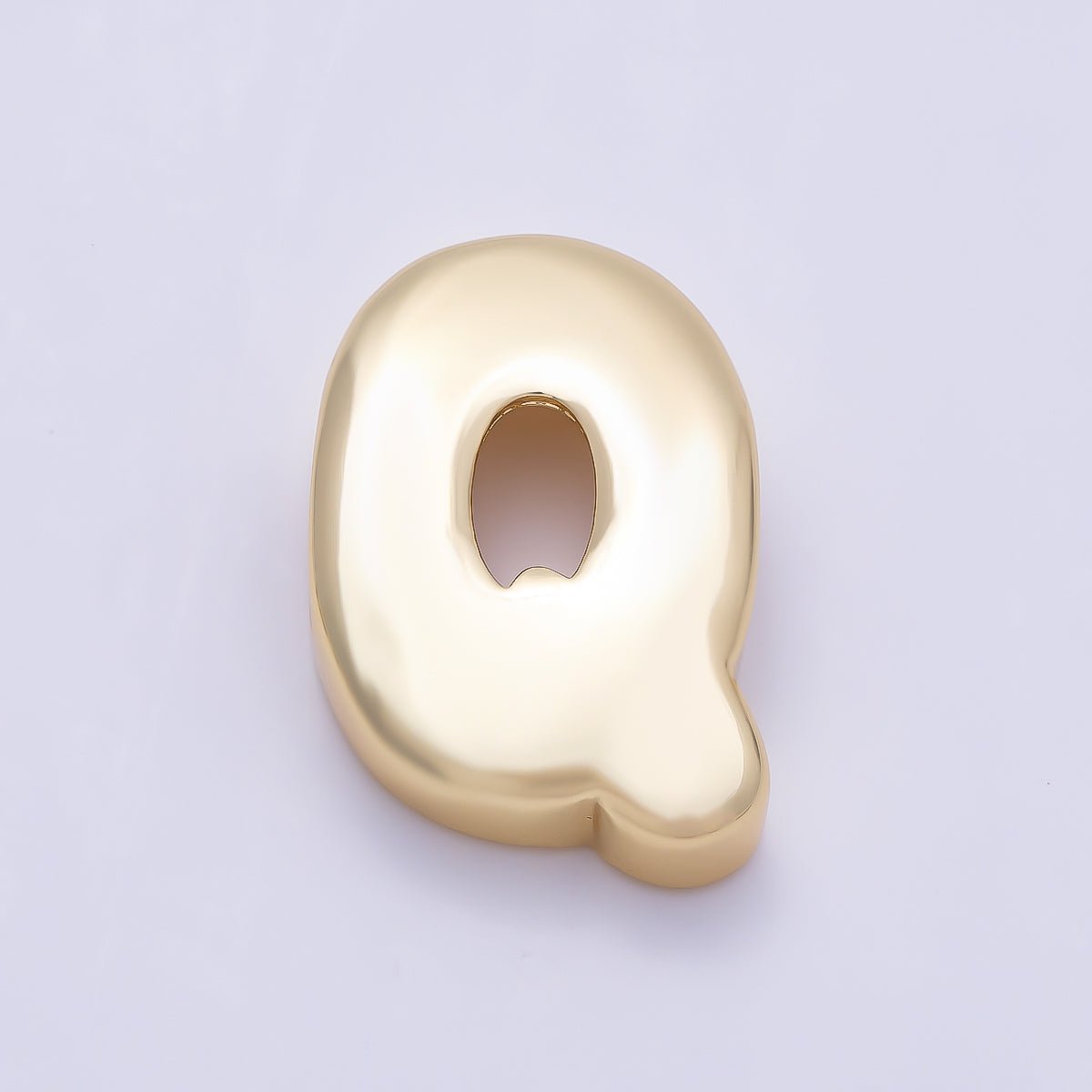 16K Gold Filled 20mm Minimalist Chubby Initial Letter A-Z Alphabet Personalized Bead | Beads-00414 ~ Beads-00439 - DLUXCA