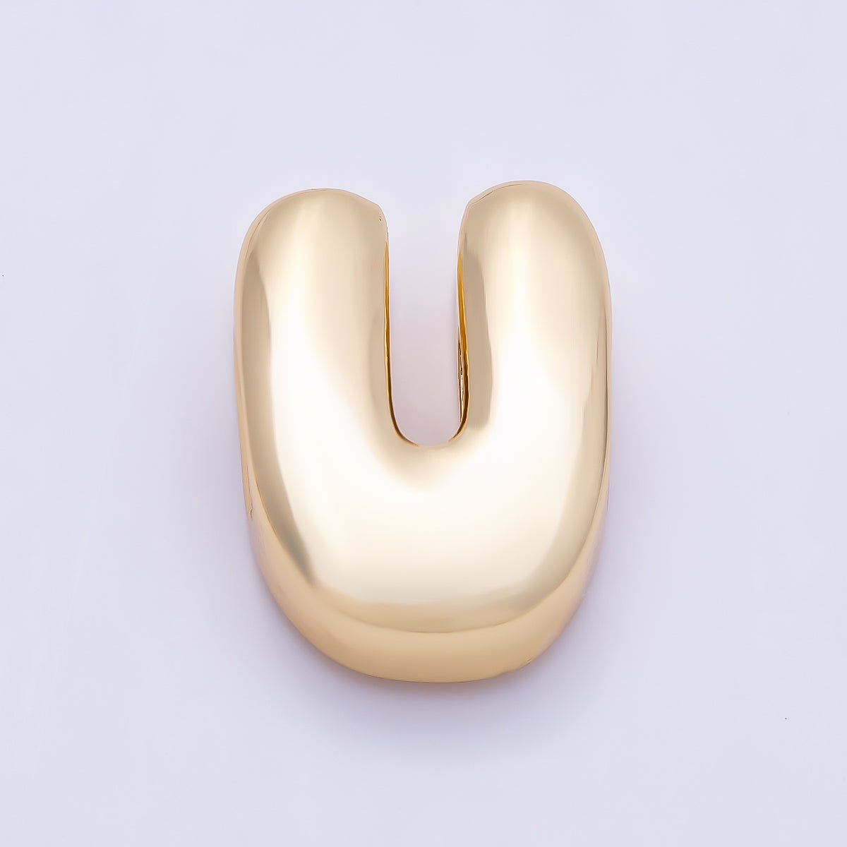 16K Gold Filled 20mm Minimalist Chubby Initial Letter A-Z Alphabet Personalized Bead | Beads-00414 ~ Beads-00439 - DLUXCA