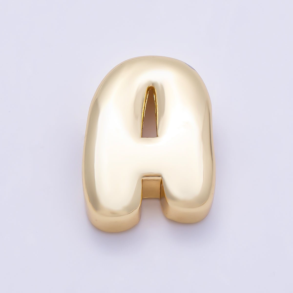 16K Gold Filled 20mm Minimalist Chubby Initial Letter A-Z Alphabet Personalized Bead | Beads-00414 ~ Beads-00439 - DLUXCA