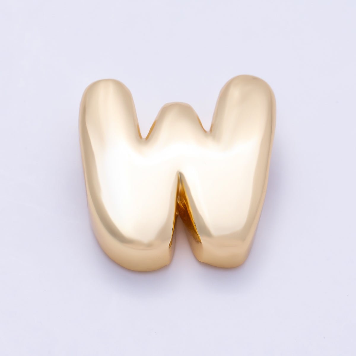 16K Gold Filled 20mm Minimalist Chubby Initial Letter A-Z Alphabet Personalized Bead | Beads-00414 ~ Beads-00439 - DLUXCA