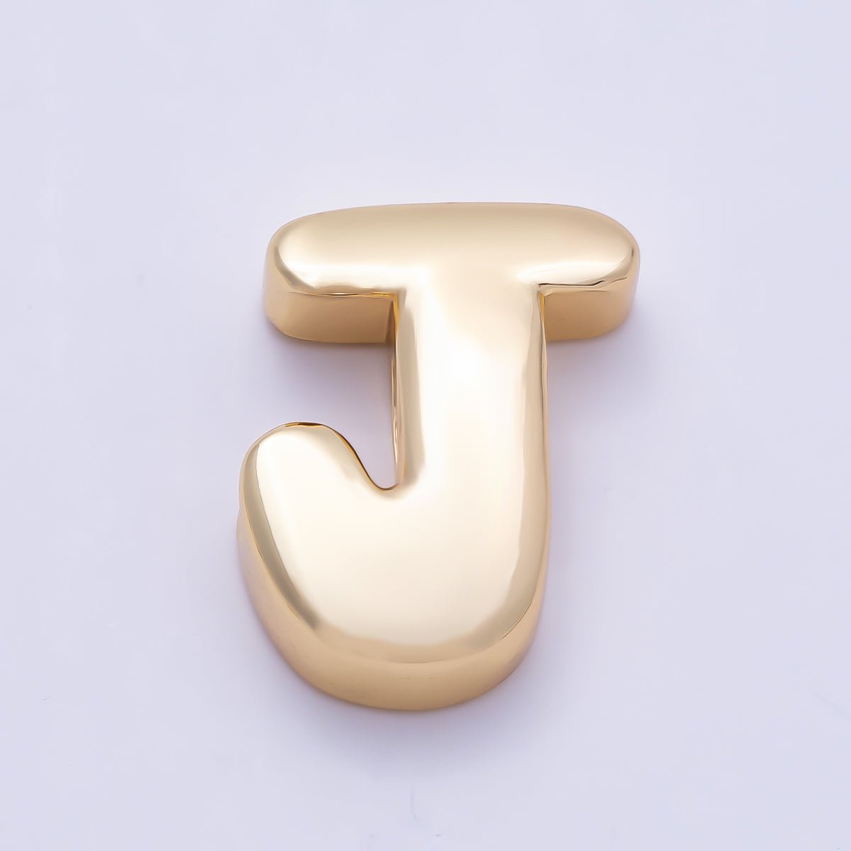 16K Gold Filled 20mm Minimalist Chubby Initial Letter A-Z Alphabet Personalized Bead | Beads-00414 ~ Beads-00439 - DLUXCA