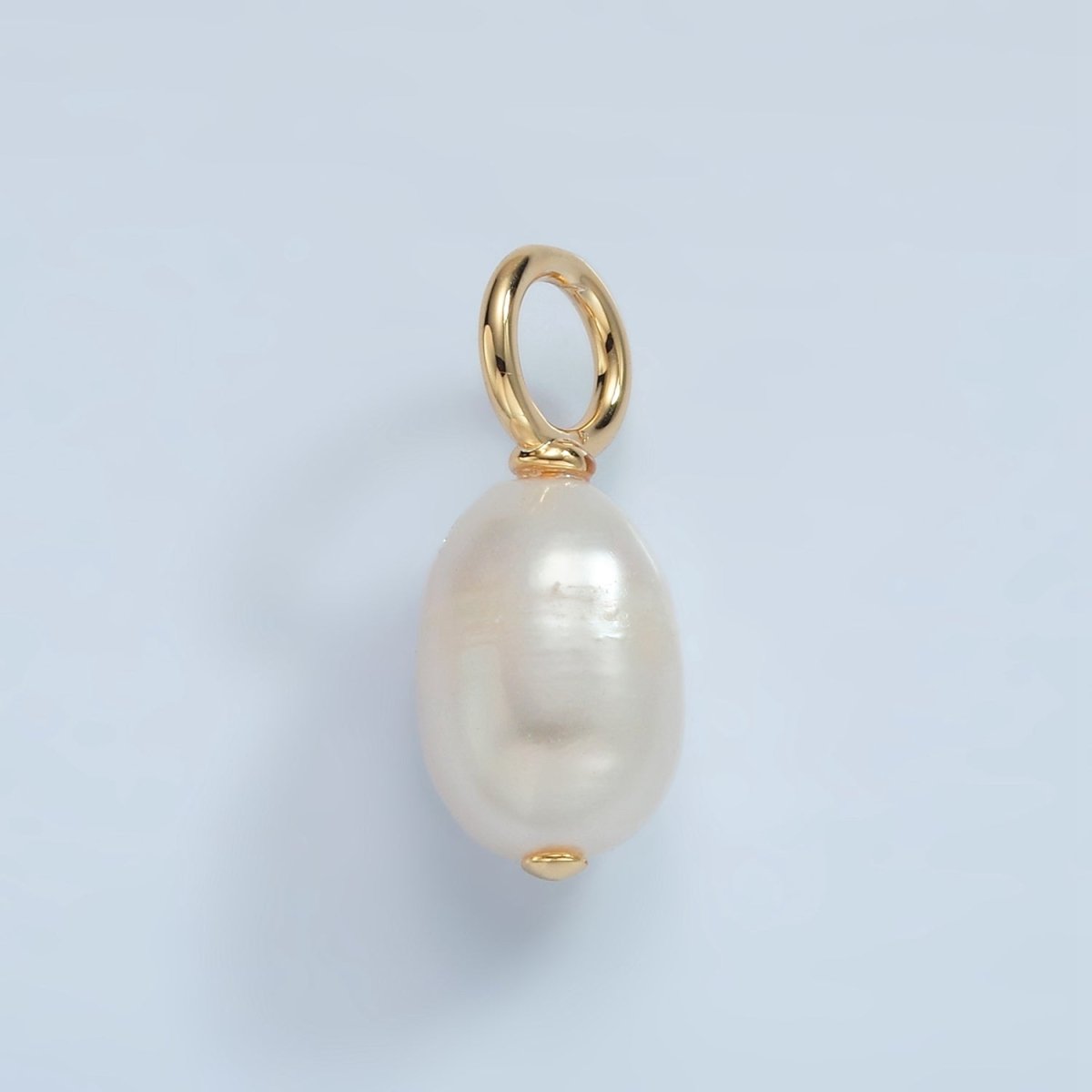 16K Gold Filled 20mm White Freshwater Pearl Drop Pendant | P1862 - DLUXCA