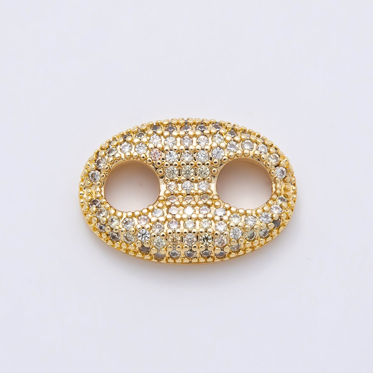 16K Gold Filled 20mm x 15mm Birthstone Micro Paved CZ Anchor Mariner Link | Findings-00343 ~ Findings-00354. - DLUXCA