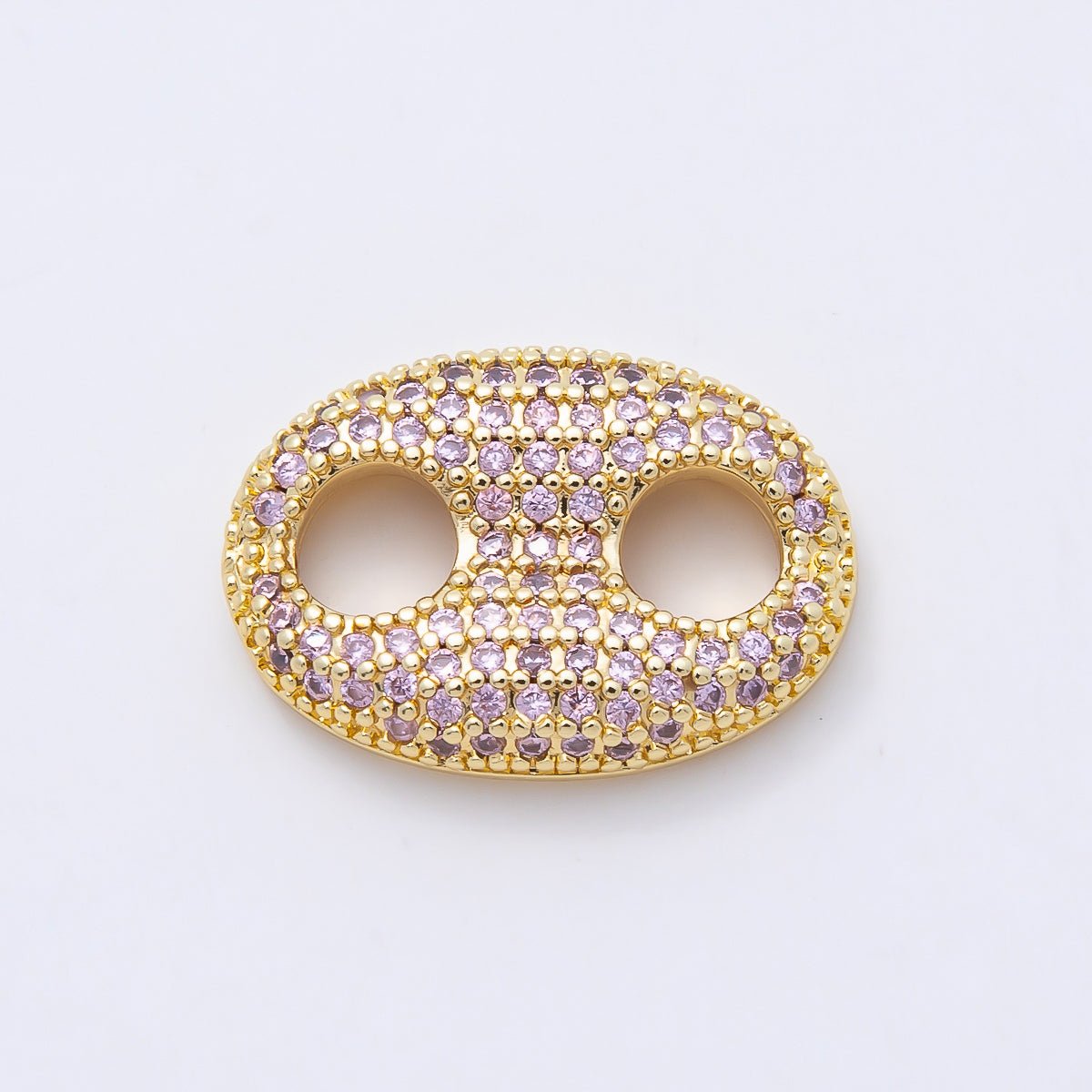 16K Gold Filled 20mm x 15mm Birthstone Micro Paved CZ Anchor Mariner Link | Findings-00343 ~ Findings-00354. - DLUXCA