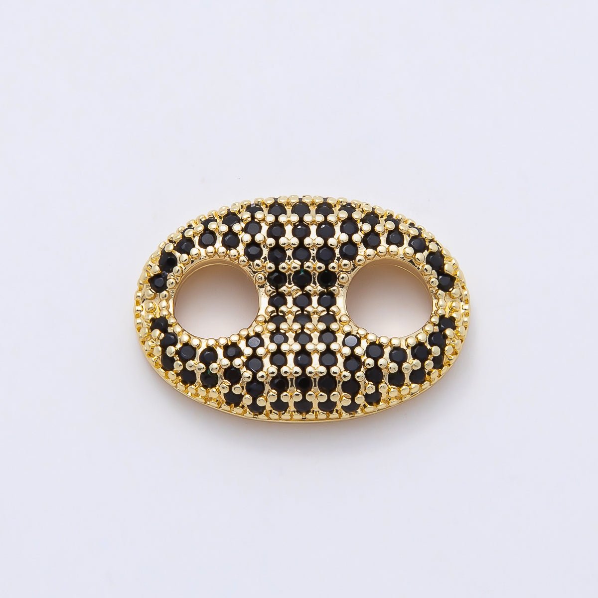 16K Gold Filled 20mm x 15mm Birthstone Micro Paved CZ Anchor Mariner Link | Findings-00343 ~ Findings-00354. - DLUXCA