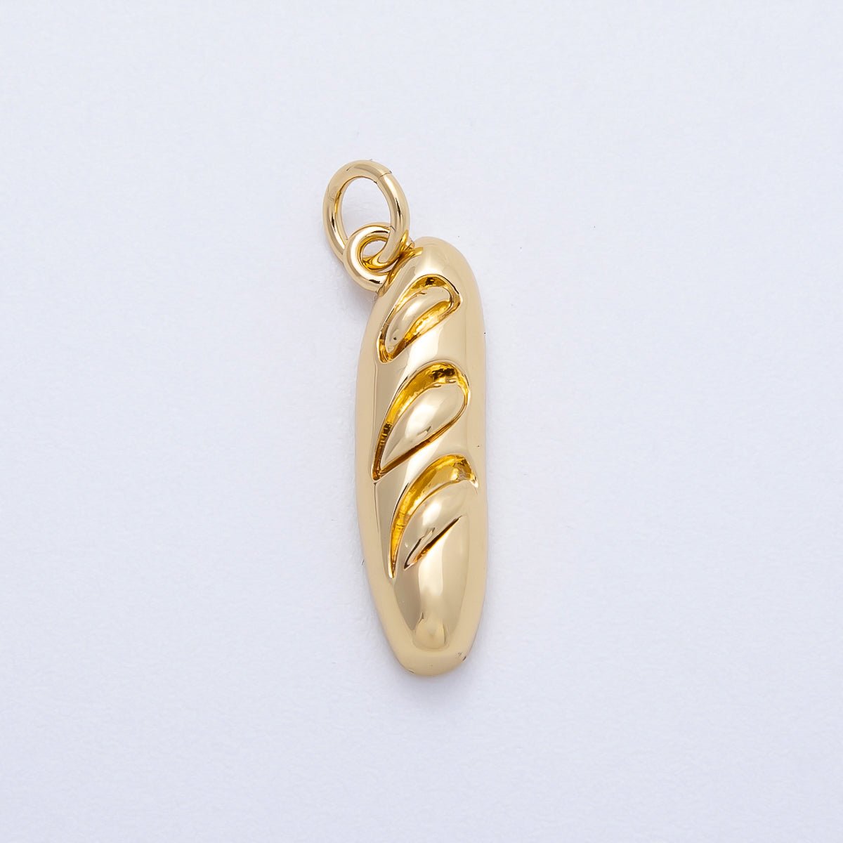 16K Gold Filled 21mm Bread Baguette Breakfast Charm | Charms - 00717 - DLUXCA