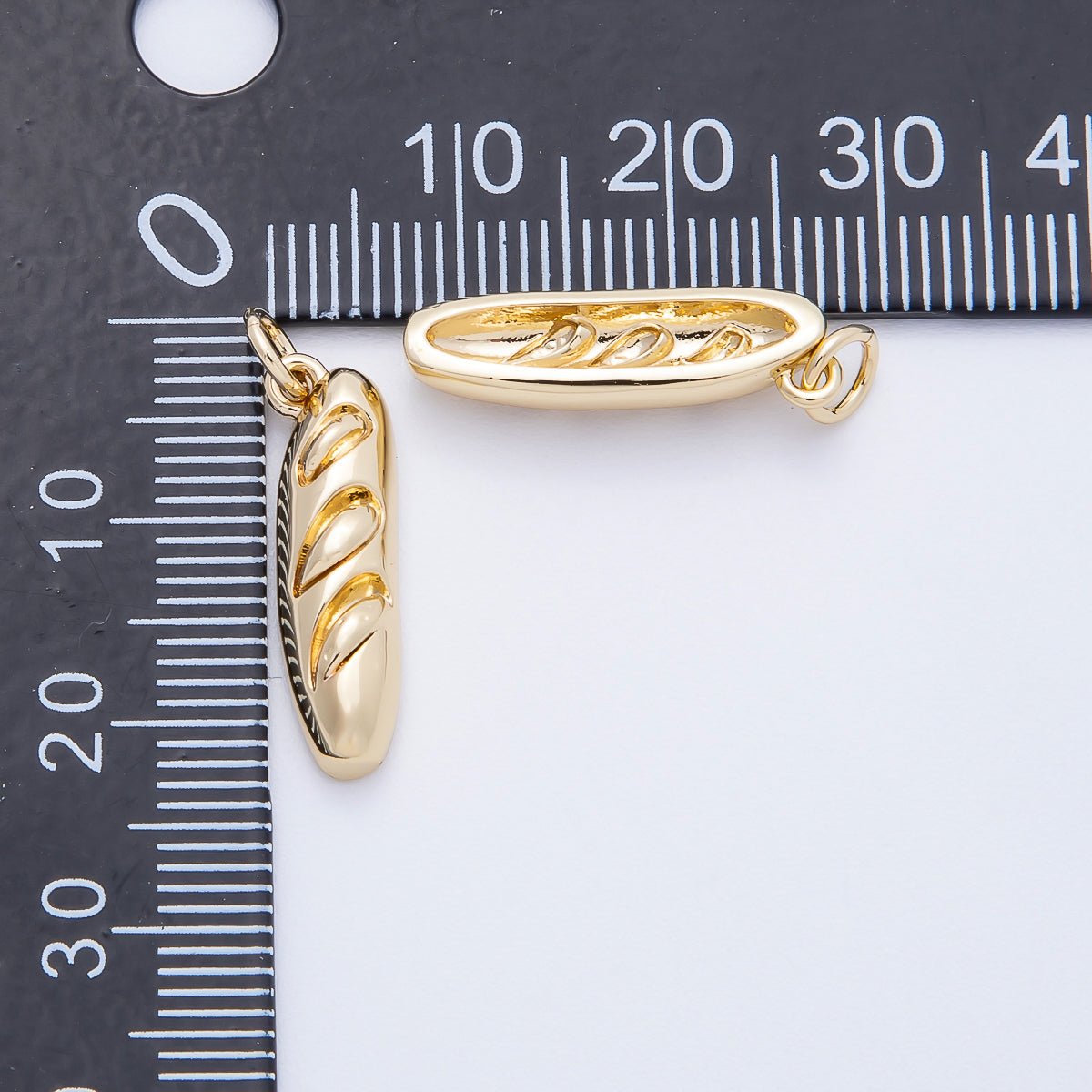 16K Gold Filled 21mm Bread Baguette Breakfast Charm | Charms - 00717 - DLUXCA