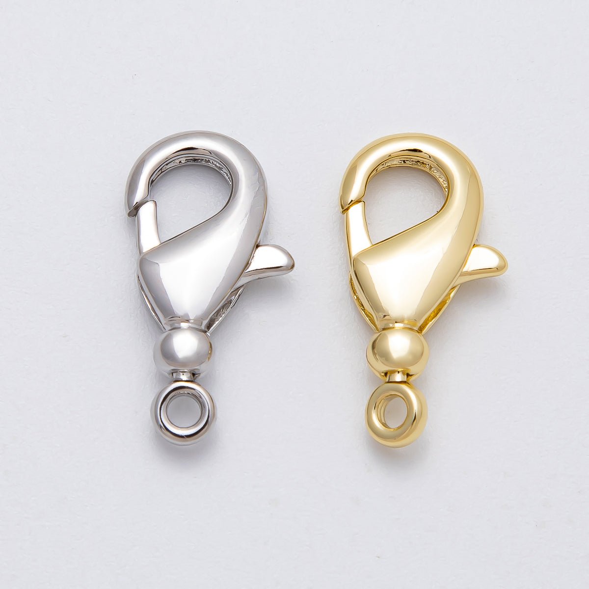 16K Gold Filled 21mm Minimalist Lobster Claw Clasps Findings in Gold & Silver | Findings - 00142 ~ Findings - 00143 - DLUXCA