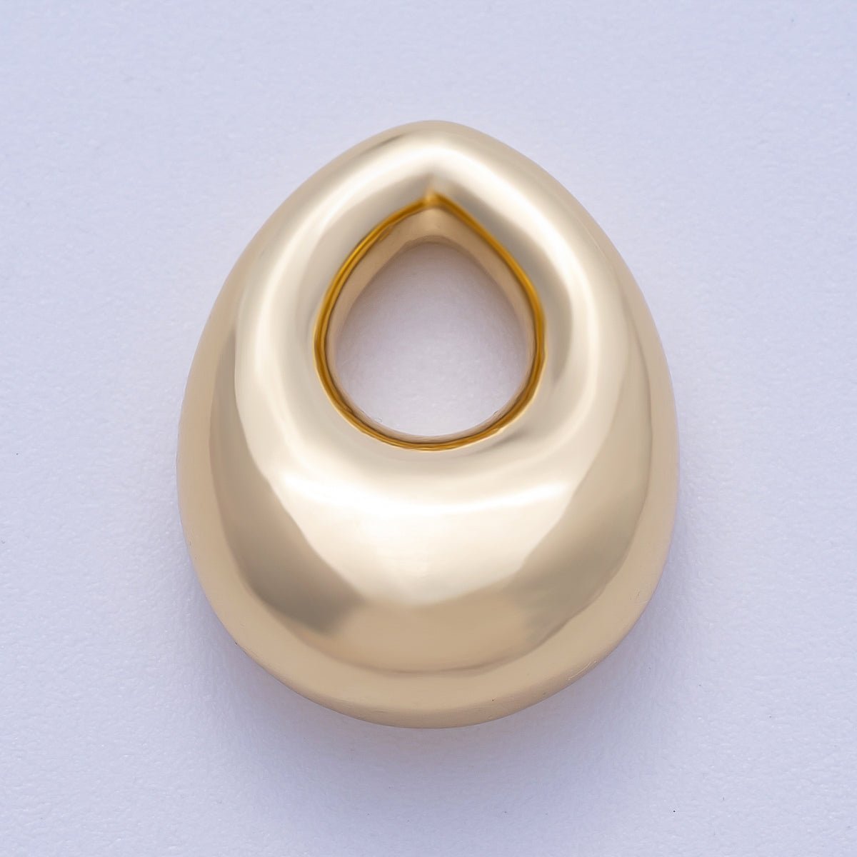 16K Gold Filled 22mm Minimalist Chubby Geometric Teardrop Bead Pendant | BEADS - 00235 - DLUXCA