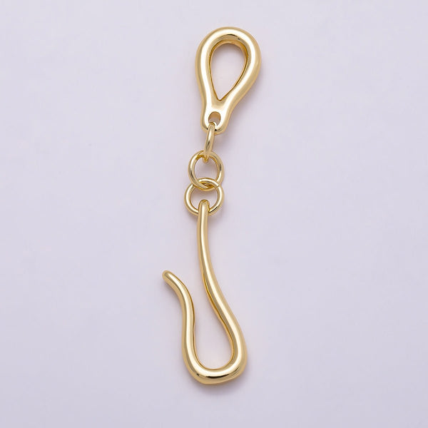 16K Gold Filled 23mm Minimalist Hook Closure Findings | Findings-00170