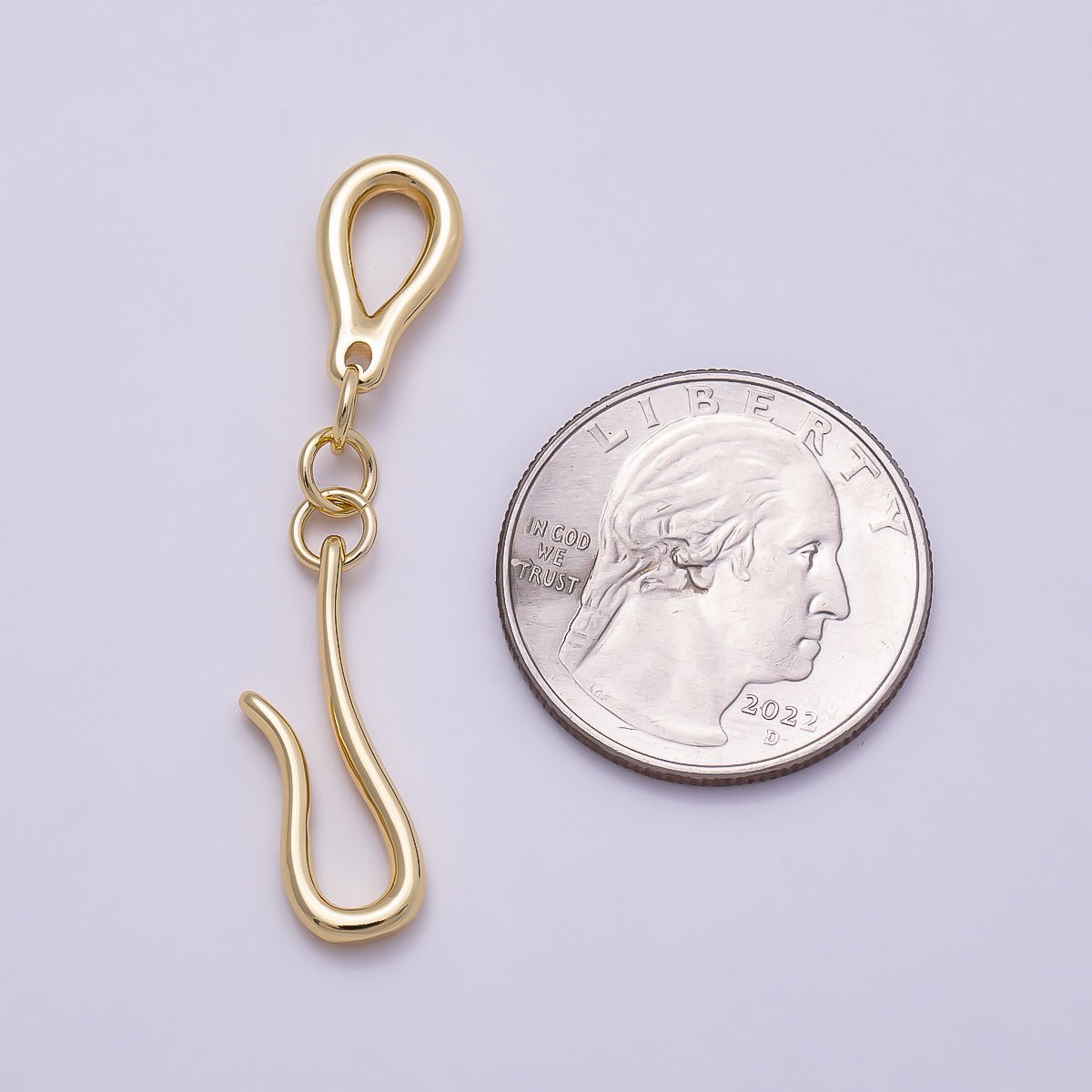 16K Gold Filled 23mm Minimalist Hook Closure Findings | Findings - 00170 - DLUXCA