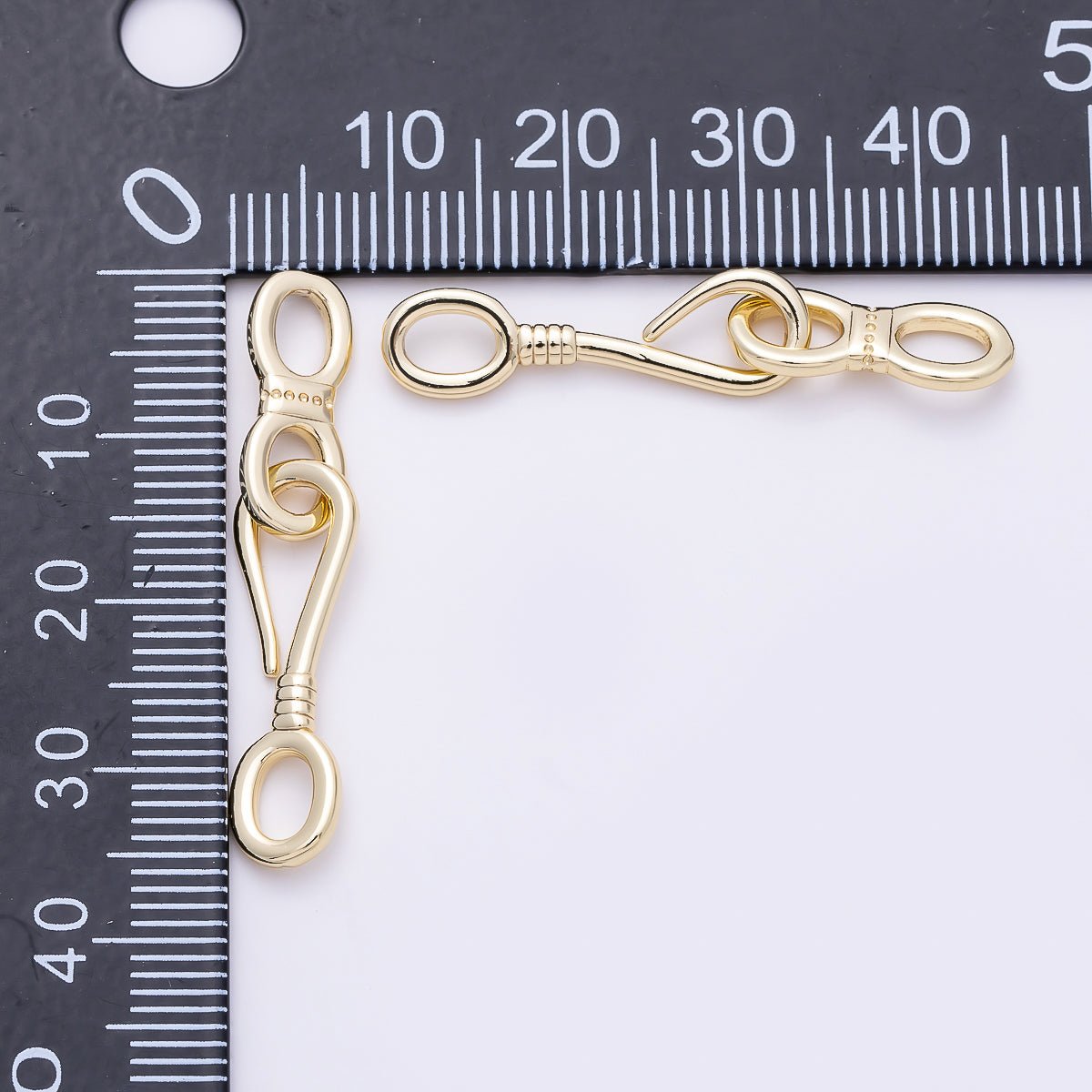 16K Gold Filled 24mm Minimalist S Hook Eye Closure Clasps | Findings-00488 - DLUXCA