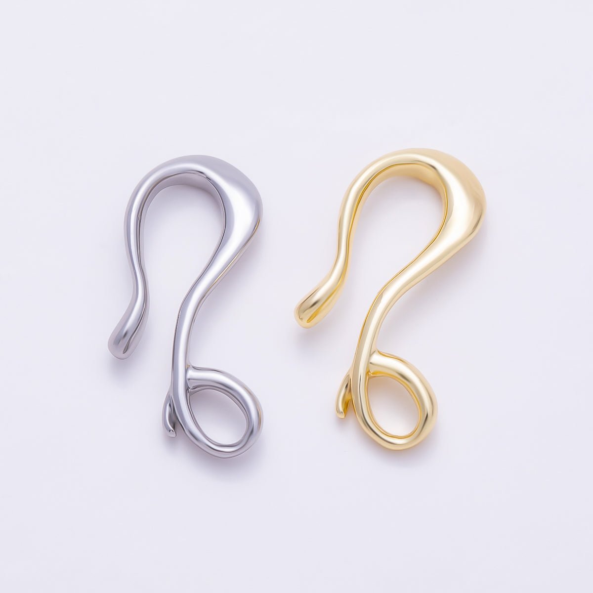 16K Gold Filled 24mm Sculptural Organic S-Hook Clasp | Findings-00557 - Findings-00558 - DLUXCA