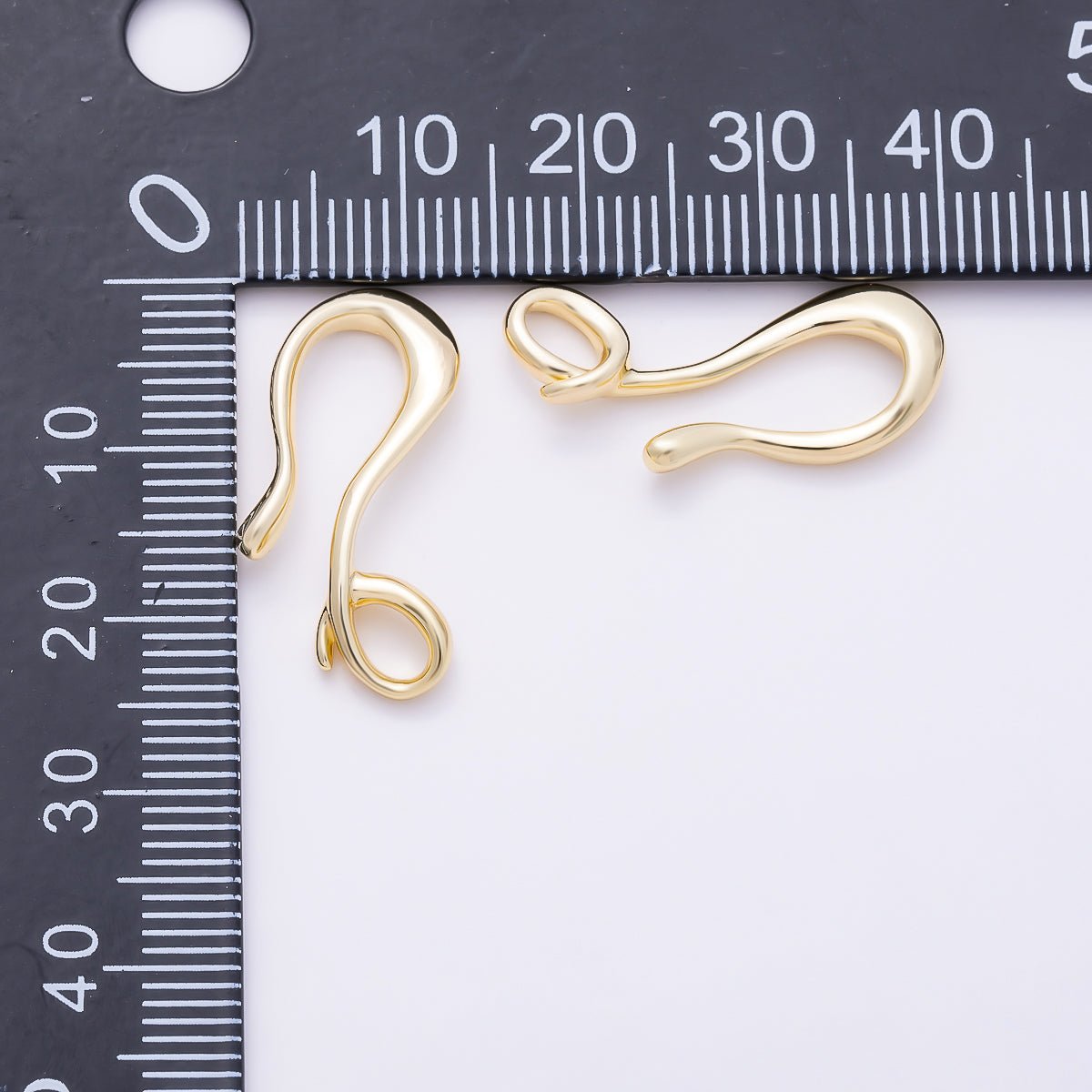 16K Gold Filled 24mm Sculptural Organic S-Hook Clasp | Findings-00557 - Findings-00558 - DLUXCA