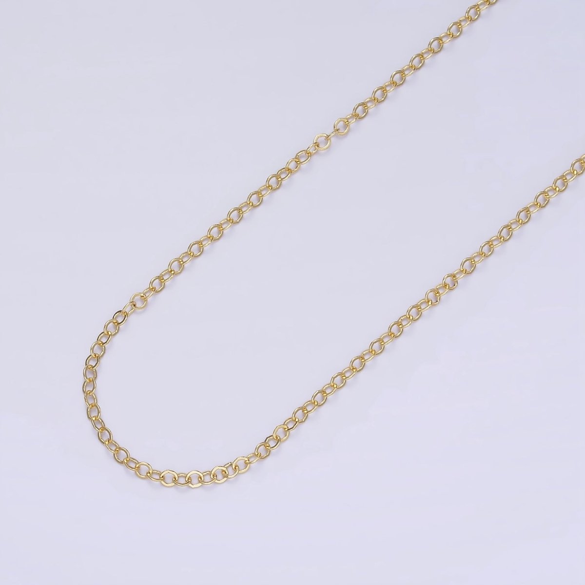 16K Gold Filled 2.5mm Cable Unfinished Chain by Yard | ROLL-408 - DLUXCA