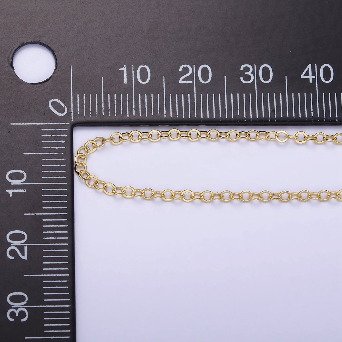 16K Gold Filled 2.5mm Cable Unfinished Chain by Yard | ROLL-408 - DLUXCA