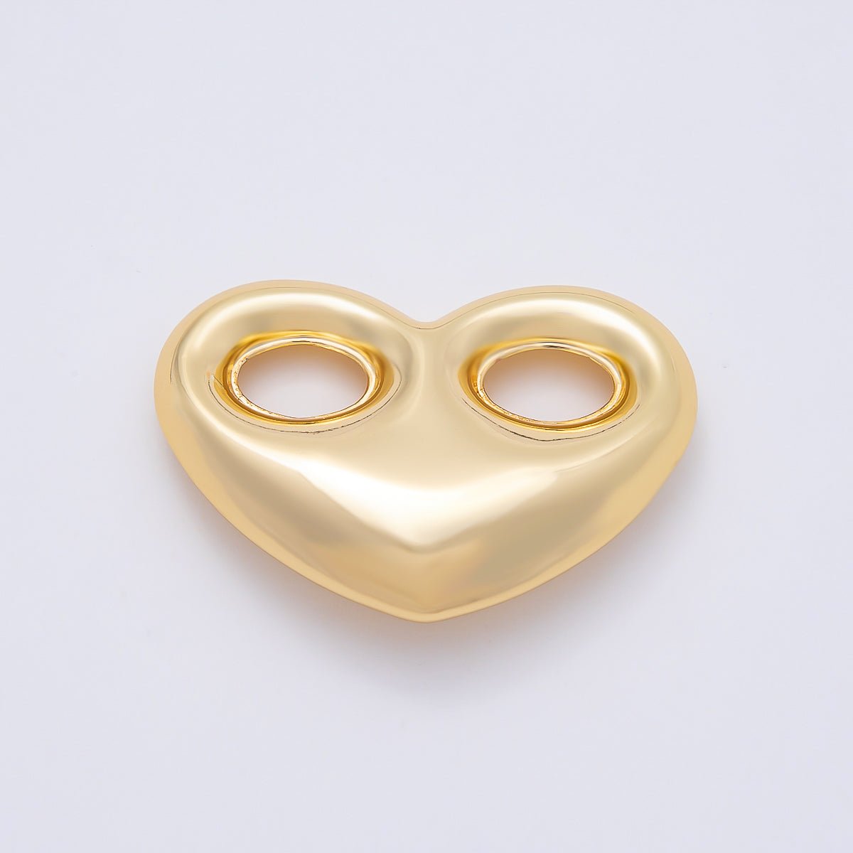 16K Gold Filled 25mm Heart Mariner Chubby Link Finding in Gold & Silver | Findings-00234 Findings-00235 - DLUXCA