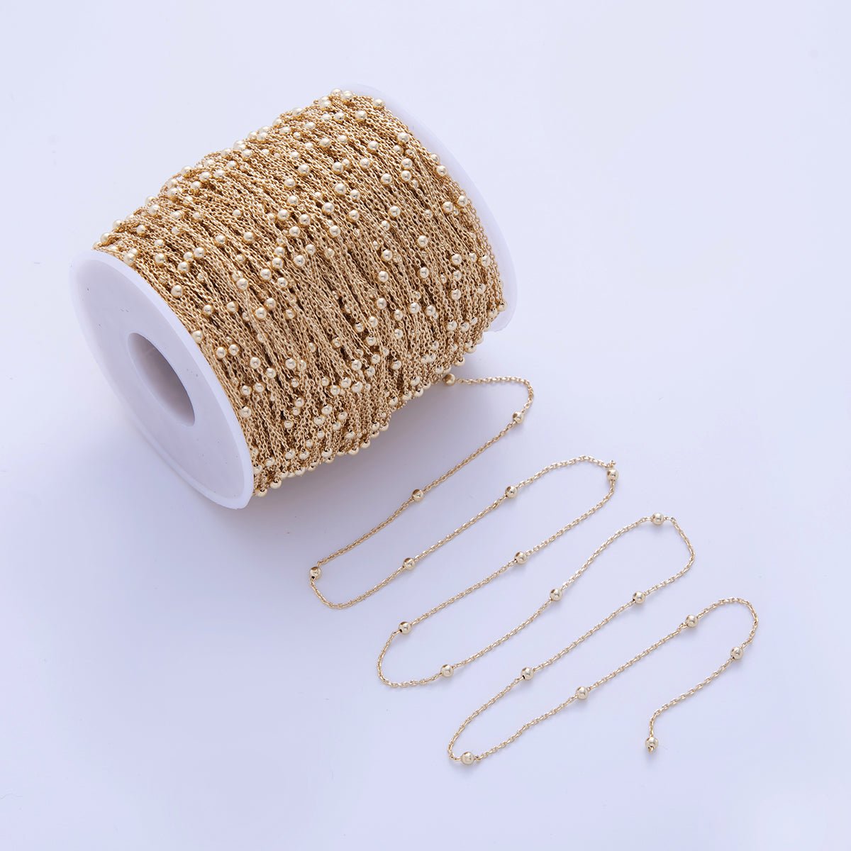 16K Gold Filled 2.5mm Minimalist Cable Satellite Unfinished Chain by Yard | Roll - 1576 - DLUXCA
