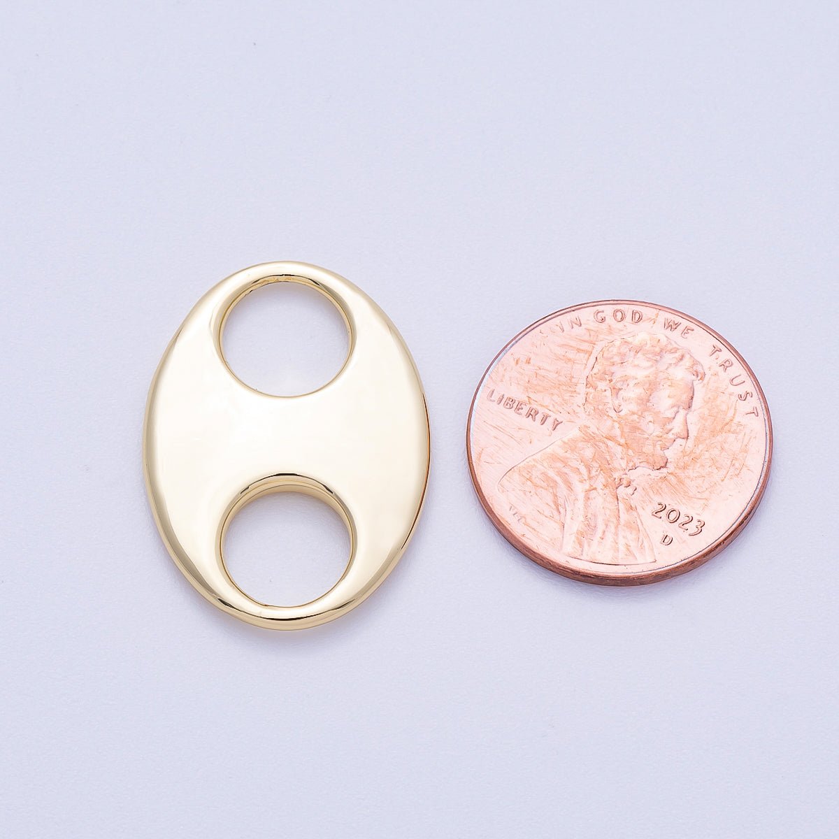 16K Gold Filled 25mm Minimalist Mariner Anchor Link Findings | Findings - 00137 - DLUXCA