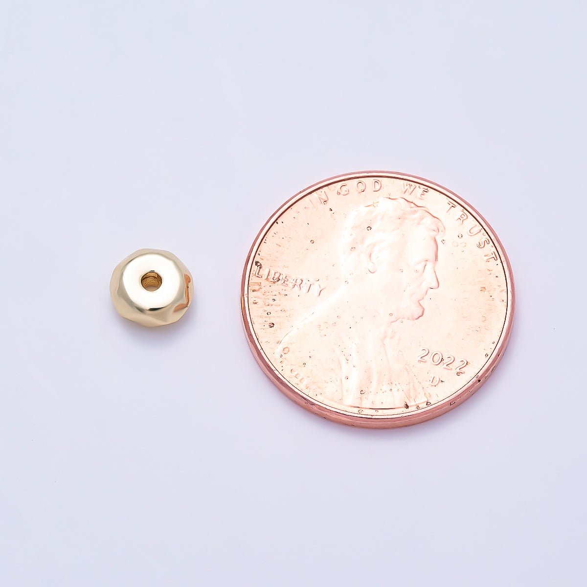 16K Gold Filled 2.5mm x 5.7mm Multifaceted Rondelle Mini Bead by 10 Pieces | Beads-00541 - DLUXCA