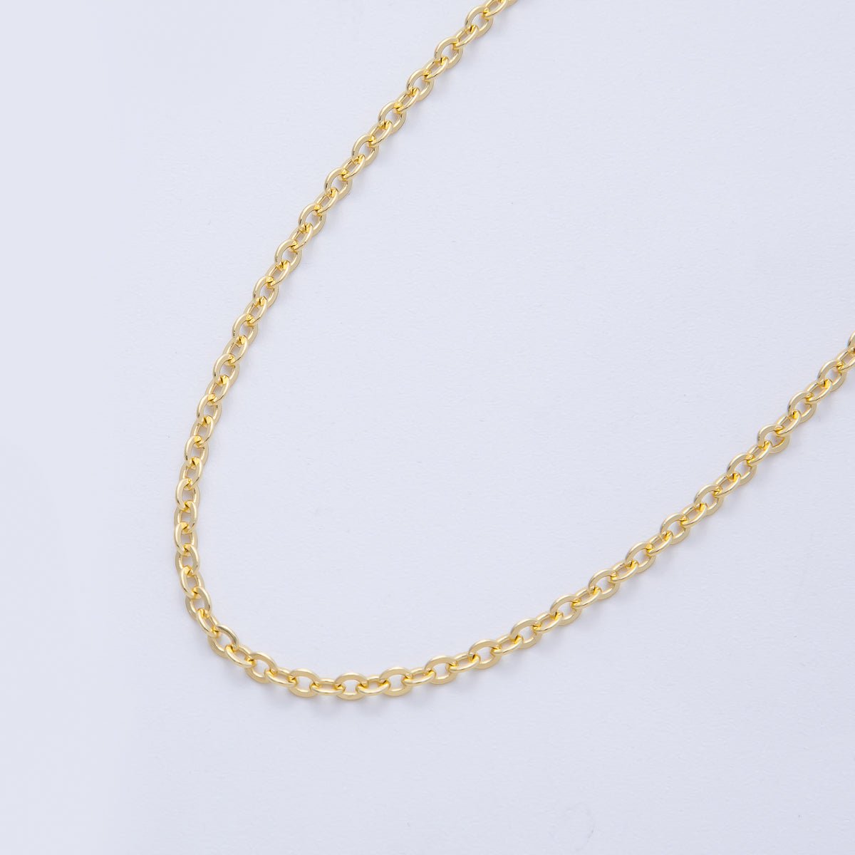 16K Gold Filled 2.7mm x 2.3mm Cable Unfinished Chain by Yard | Roll - 01847 - DLUXCA