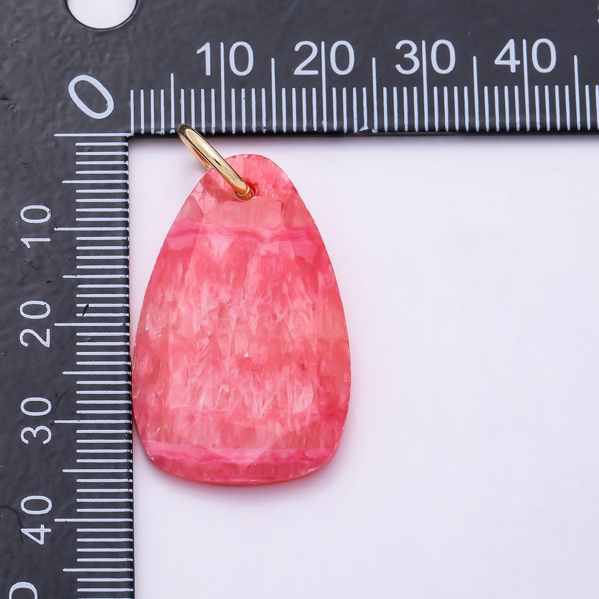 16K Gold Filled 28mm Colorful Organic Teardrop Asymmetric Natural Gemstone Pendant | Charms-01665 - Charms-01667 - DLUXCA