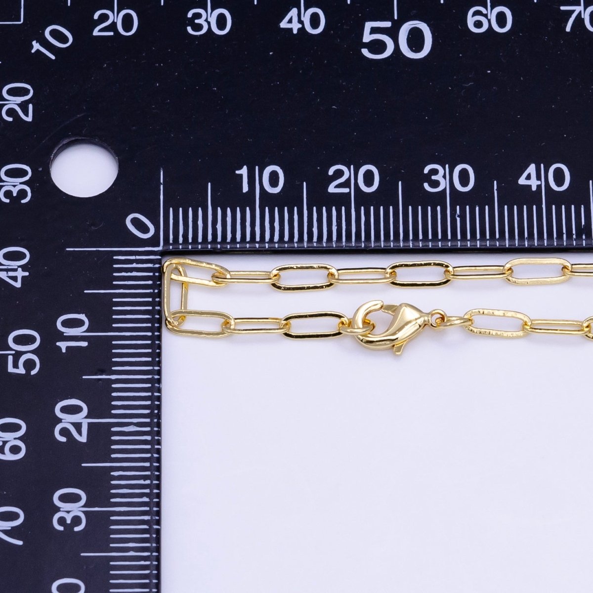 16K Gold Filled 2.8mm Minimalist Paperclip Chain 17.5 Inch Necklace | WA - 2515 - DLUXCA