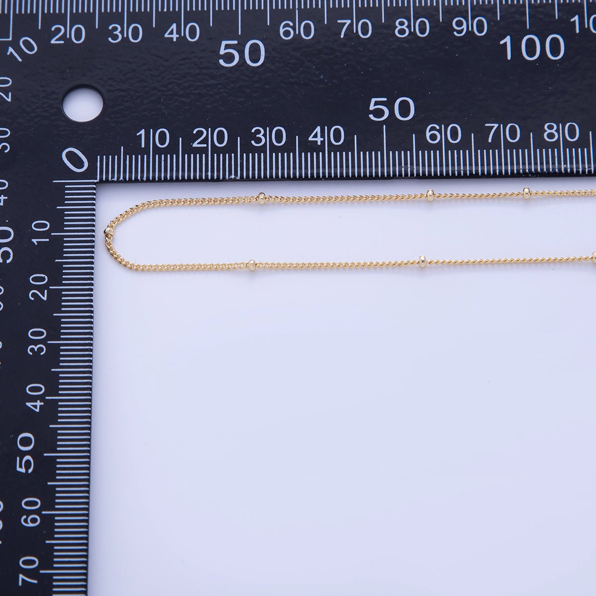 16K Gold Filled 2mm Minimalist Curb Satellite Unfinished Chain by Yard | Roll - 1575 - DLUXCA