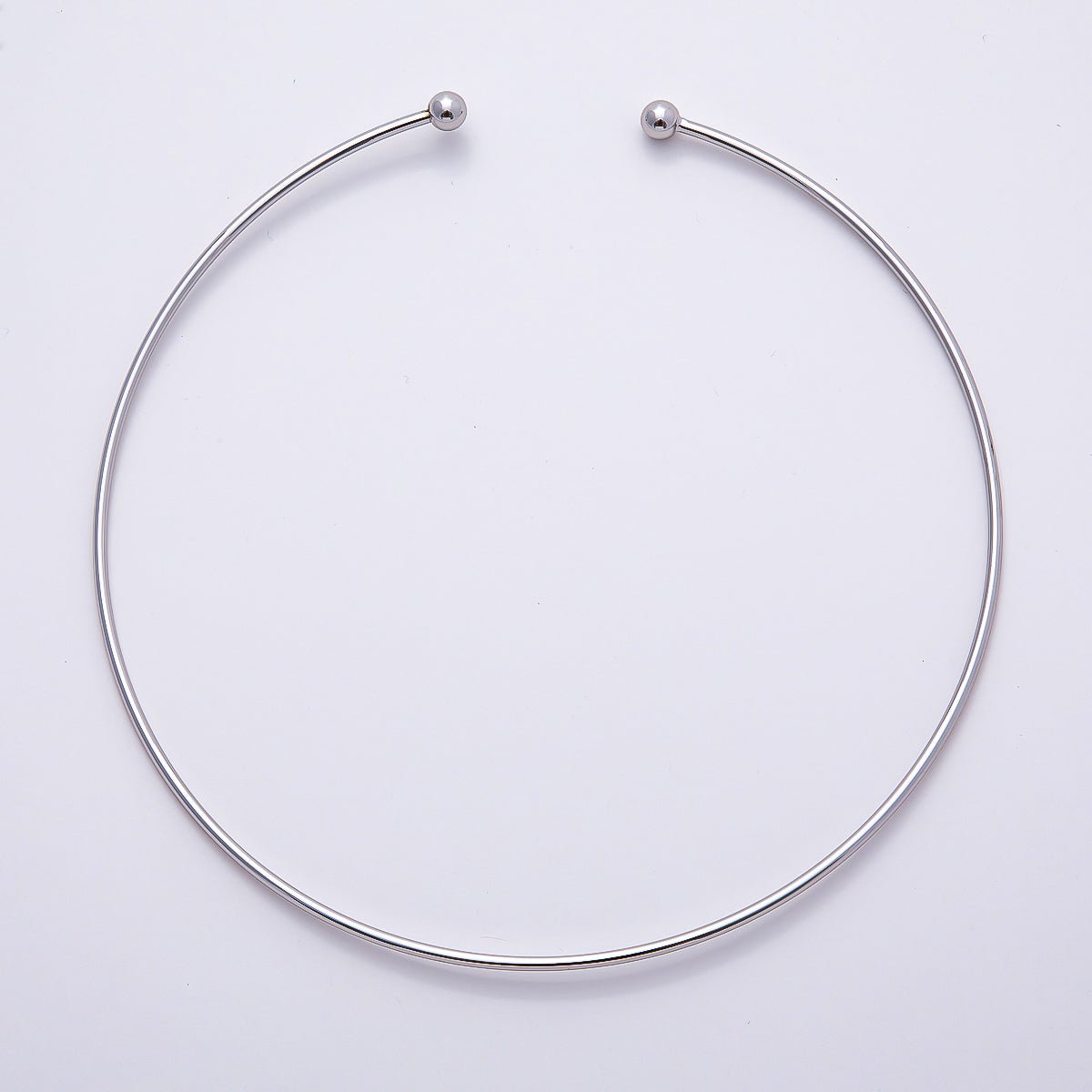 16K Gold Filled 2mm Minimalist Torque Floating Collar Necklace in Gold & Silver | WA - 04480 - WA - 04481 - DLUXCA